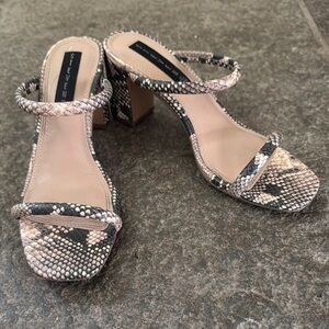 STEVEN Women's Snakeskin Heeled Sandals